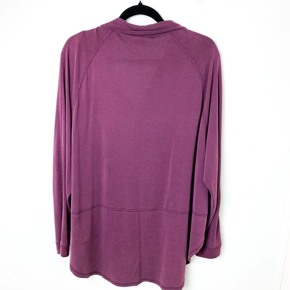 We the Free Free People hi-low purple collared oversized long sleeve top S - Picture 9 of 10